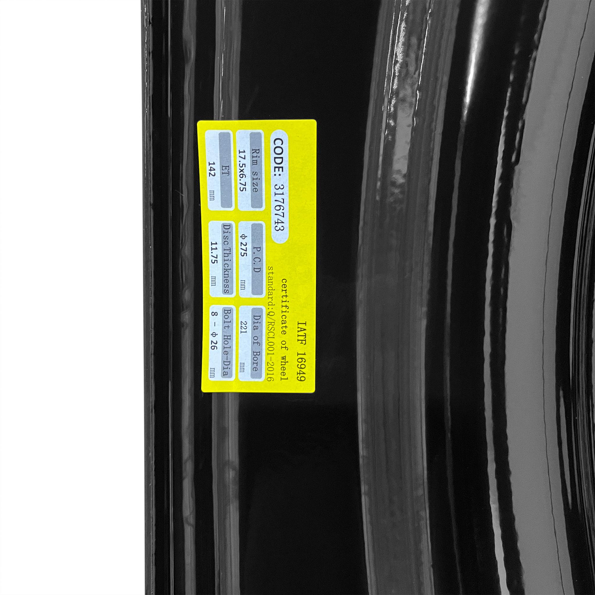Road Ready Steel Trailer Wheel 17.5x6.75, 8-275.08, Max Load 6200lb view 4