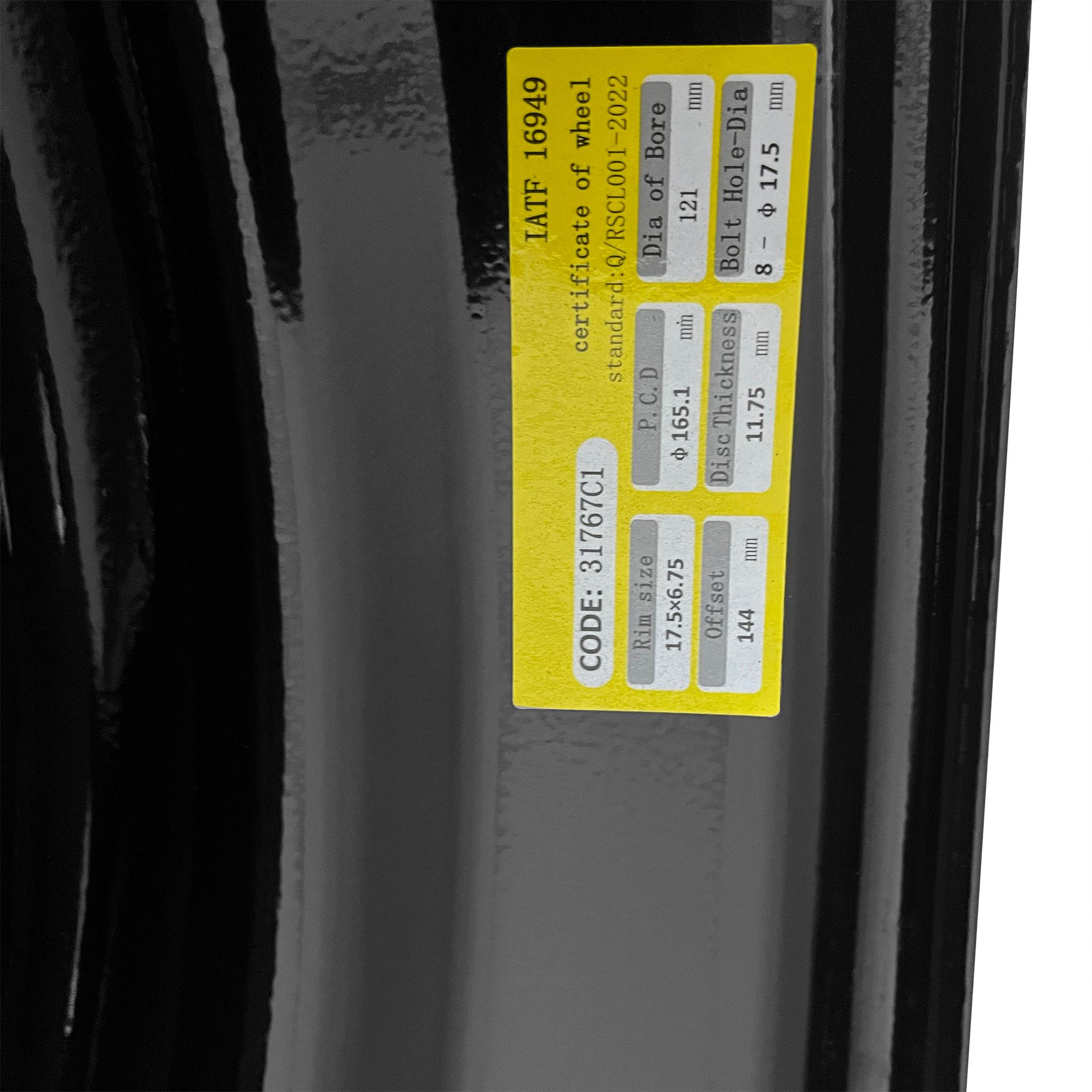 Road Ready Steel Trailer Wheel 17.5x6.75, 8-165.1, Max Load 6200lb view 4