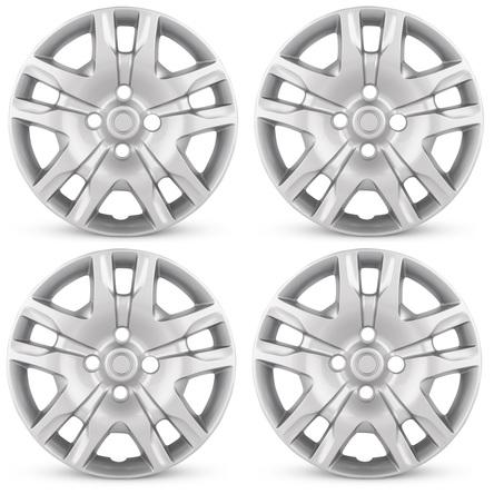 2010-2012 Nissan Sentra Four Piece Set Silver Wheel Cover Caps / Hubcaps